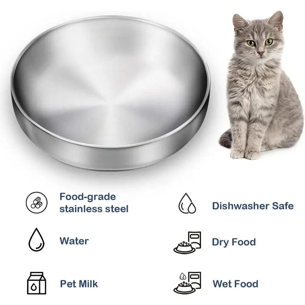 Stainless Steel Cat Bowl 2 Pack Metal Dog Bowls for Food and Water Easy Clean